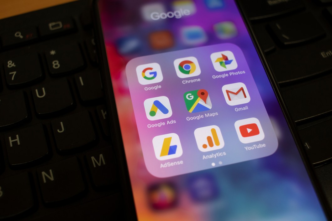 Google suite of apps running on smartphone.